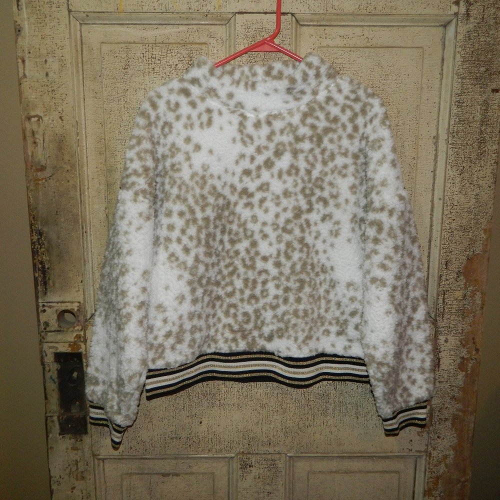 Nanette Lepore Wubby Fleece Mock Neck Pullover Sweatshirt Size M (MM-6)
